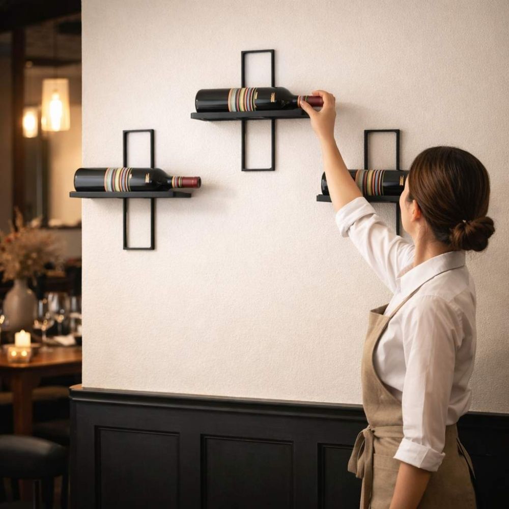 DanDiBo Weinregal Wand Metall Schwarz 3er Set D3 Flaschenregal Schmal Hängend Wine Rack Weinhalter Weinregale Klein Weinflaschenregal Weinflaschenhalter