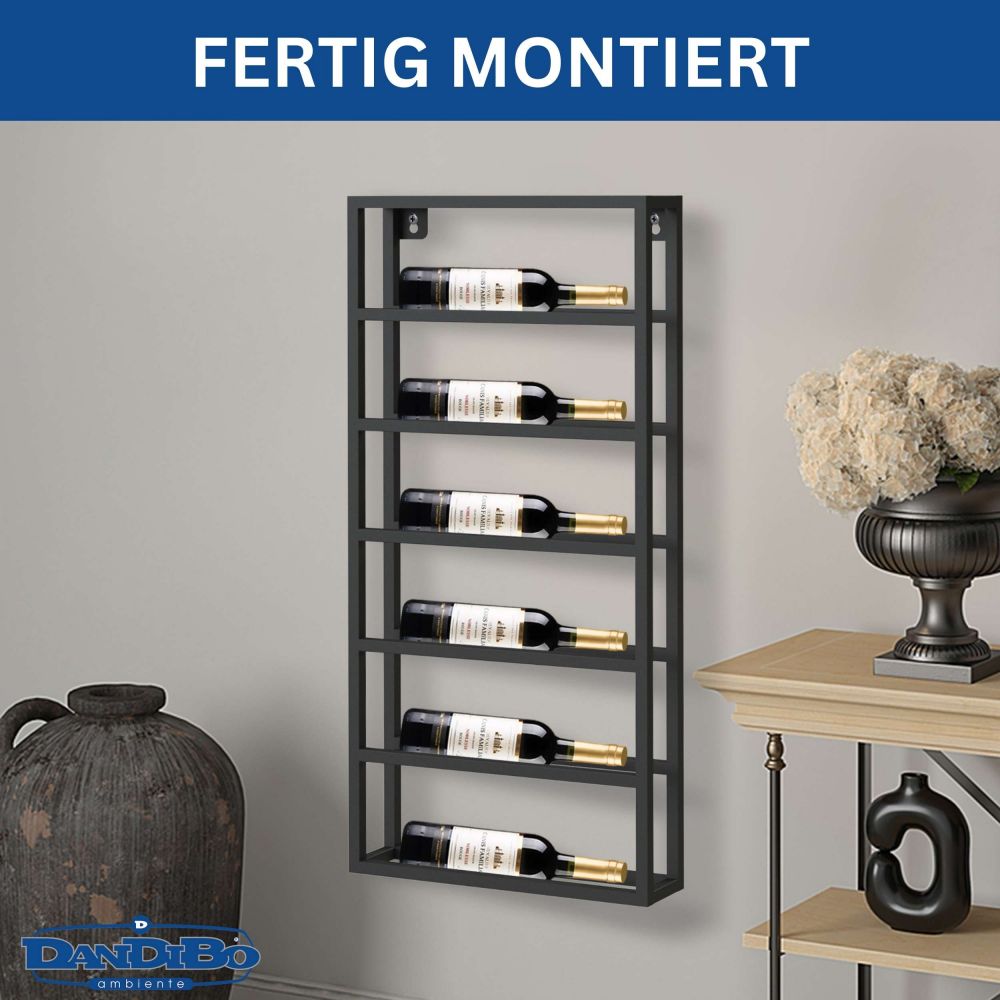 DanDiBo Wine Rack Wall Metal Black Design 96603 Bottle Rack Wine Bottle Holder Wine Holder Bottle Holder