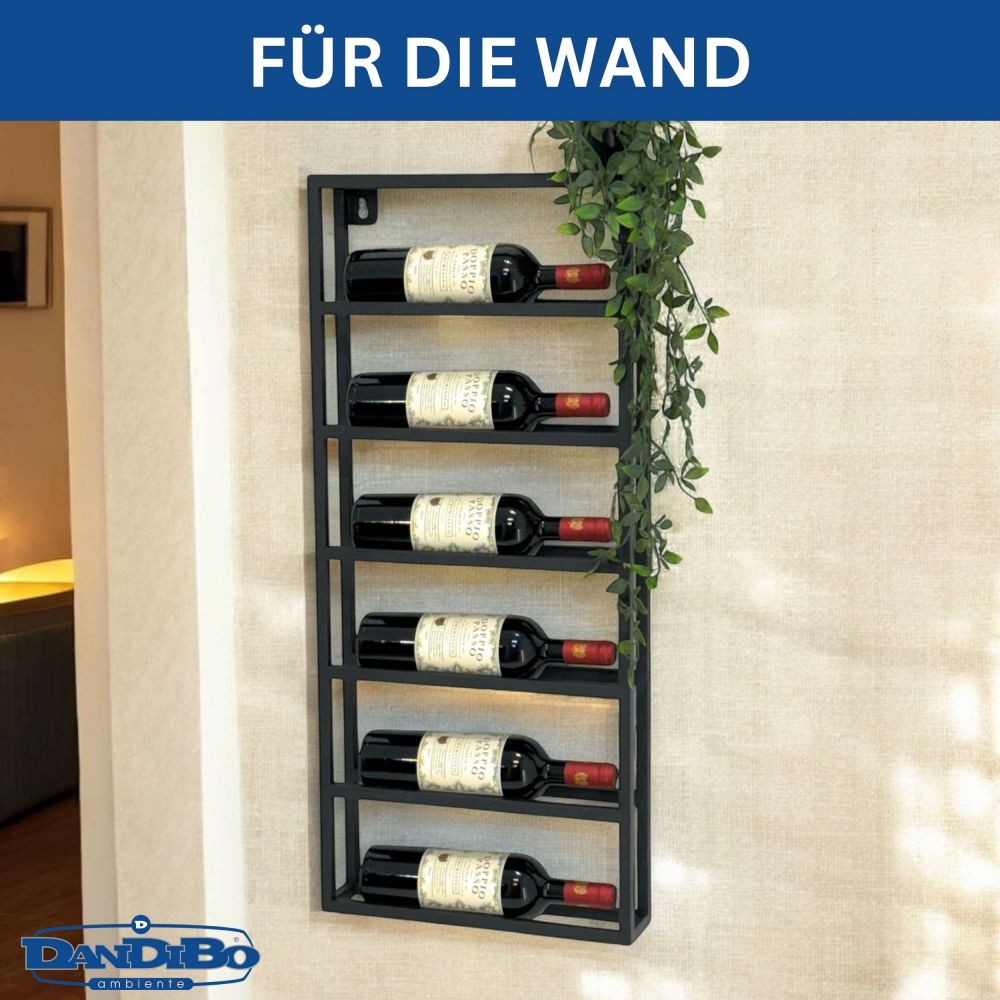DanDiBo Wine Rack Wall Metal Black Design 96603 Bottle Rack Wine Bottle Holder Wine Holder Bottle Holder