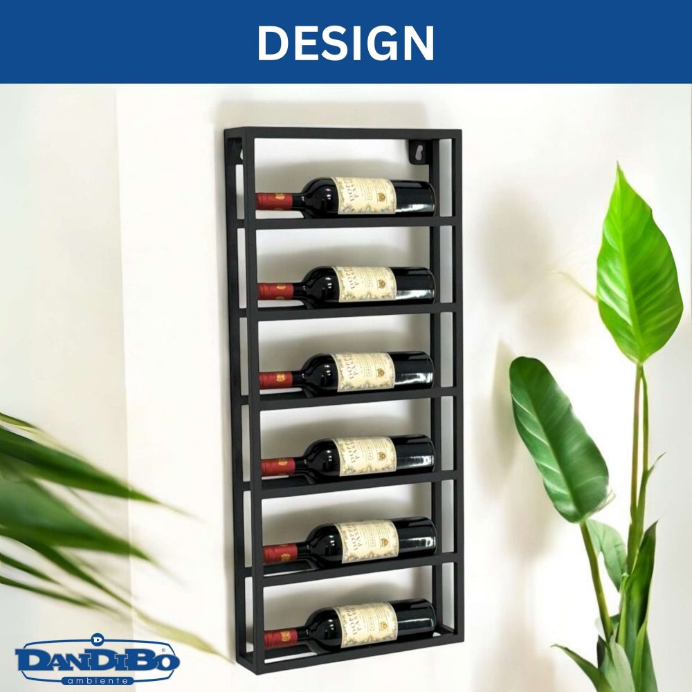 DanDiBo Wine Rack Wall Metal Black Design 96603 Bottle Rack Wine Bottle Holder Wine Holder Bottle Holder