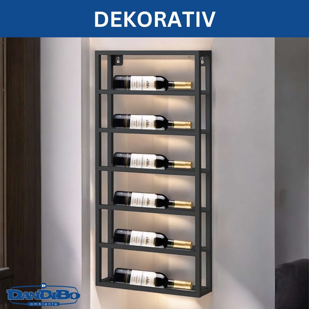 DanDiBo Wine Rack Wall Metal Black Design 96603 Bottle Rack Wine Bottle Holder Wine Holder Bottle Holder