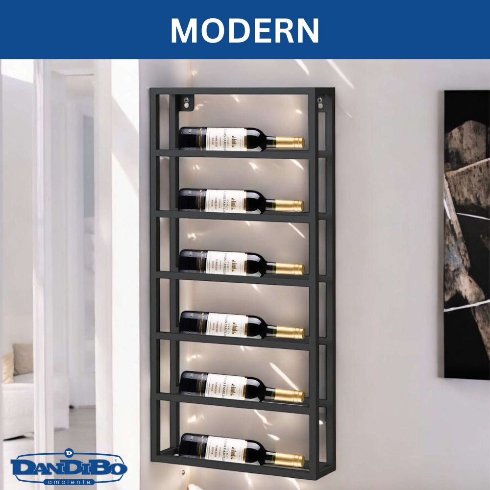 DanDiBo Wine Rack Wall Metal Black Design 96603 Bottle Rack Wine Bottle Holder Wine Holder Bottle Holder