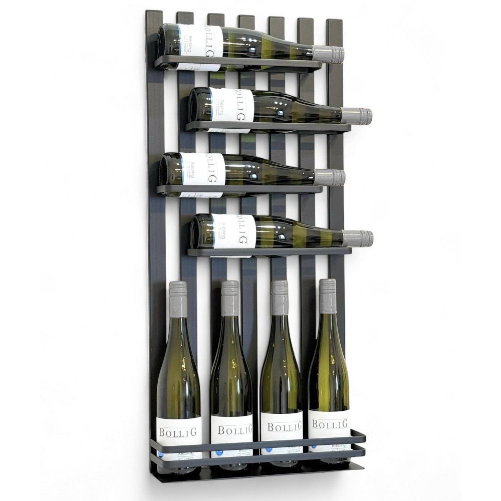 DanDiBo Weinregal Wand Metall Schwarz Modern 96692 Flaschenregal Schmal Wandmontage Wine Rack Weinflaschenhalter Weinhalter Flaschenhalter