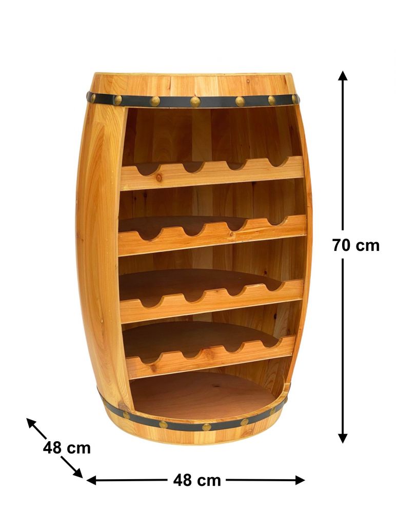 DanDiBo Weinregal Holz Weinfass Natur 70 cm 371 Bar Flaschenregal Flaschenständer Fass Holzfass
