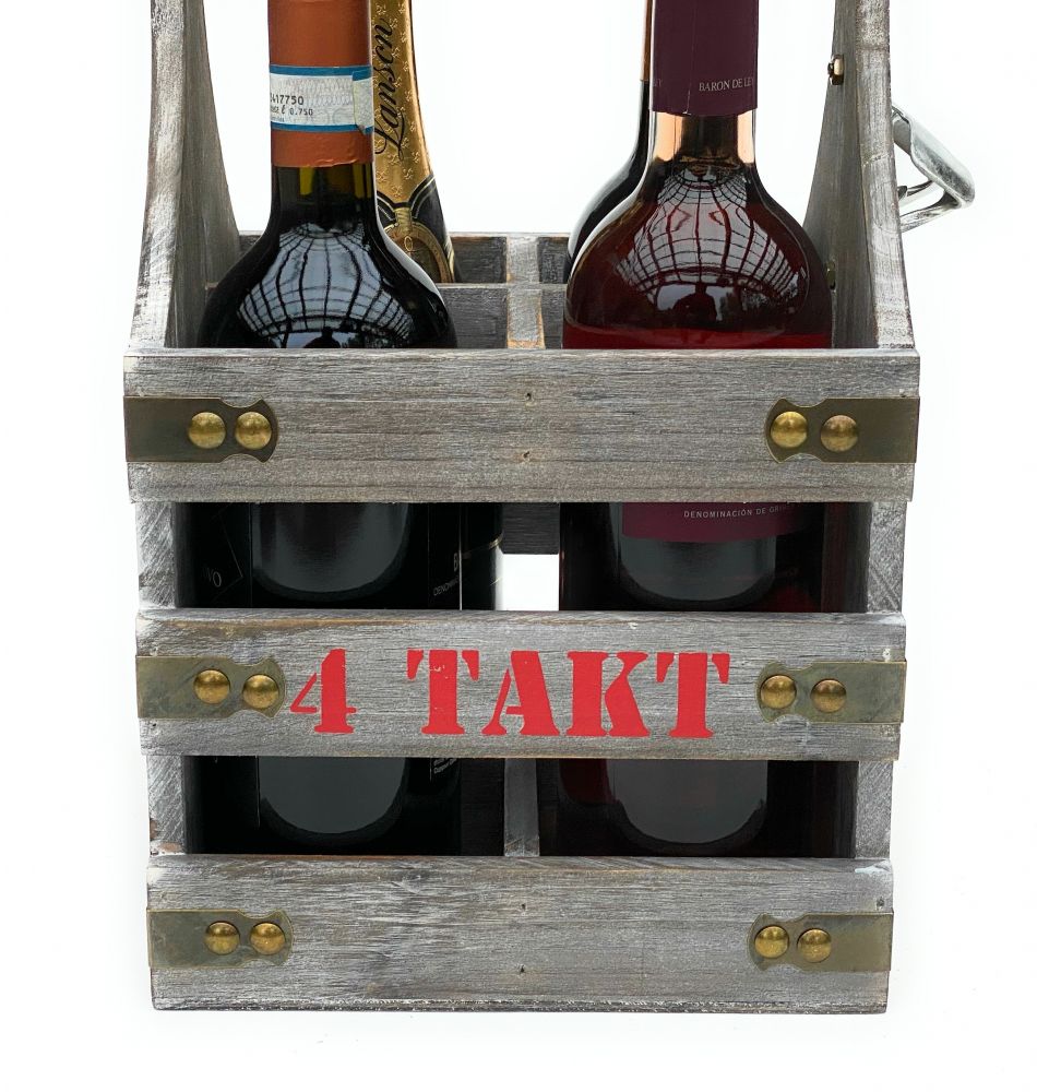 DanDiBo wine carrier 4 bottles bottle carrier wood 4 bar 96034 wine rack bottle crate bottle basket wine bottle carrier