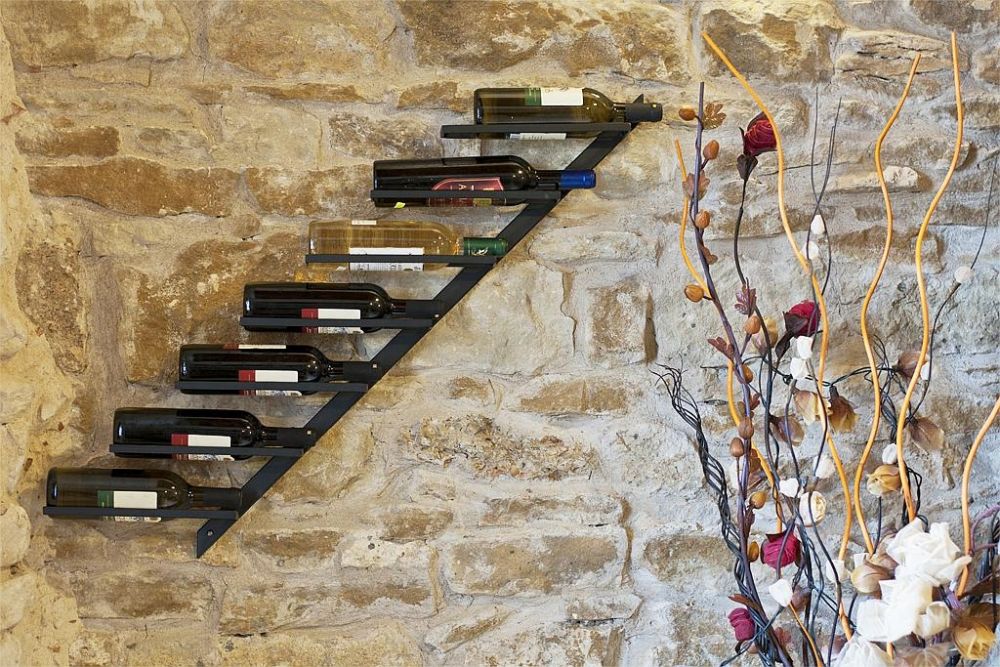 Weinregal Diagon Links 100cm aus Metall Flaschenhalter Flaschenständer Wandregal