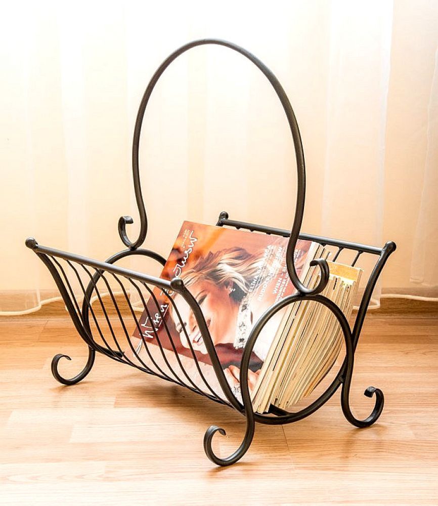 Newspaper basket Metal newspaper rack H-52 cm Newspaper holder Side table