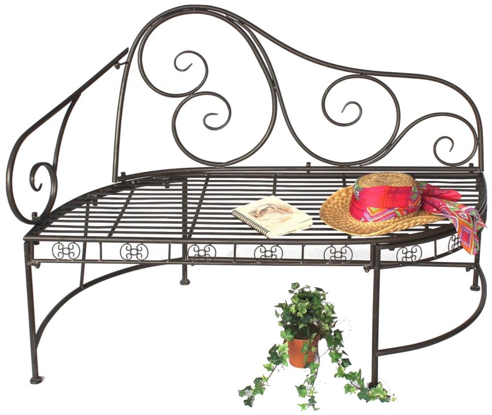DanDiBo Bank DY140486 aus Metall Gartenbank Sitzbank 2-Sitzer 120 cm Rundbank Parkbank