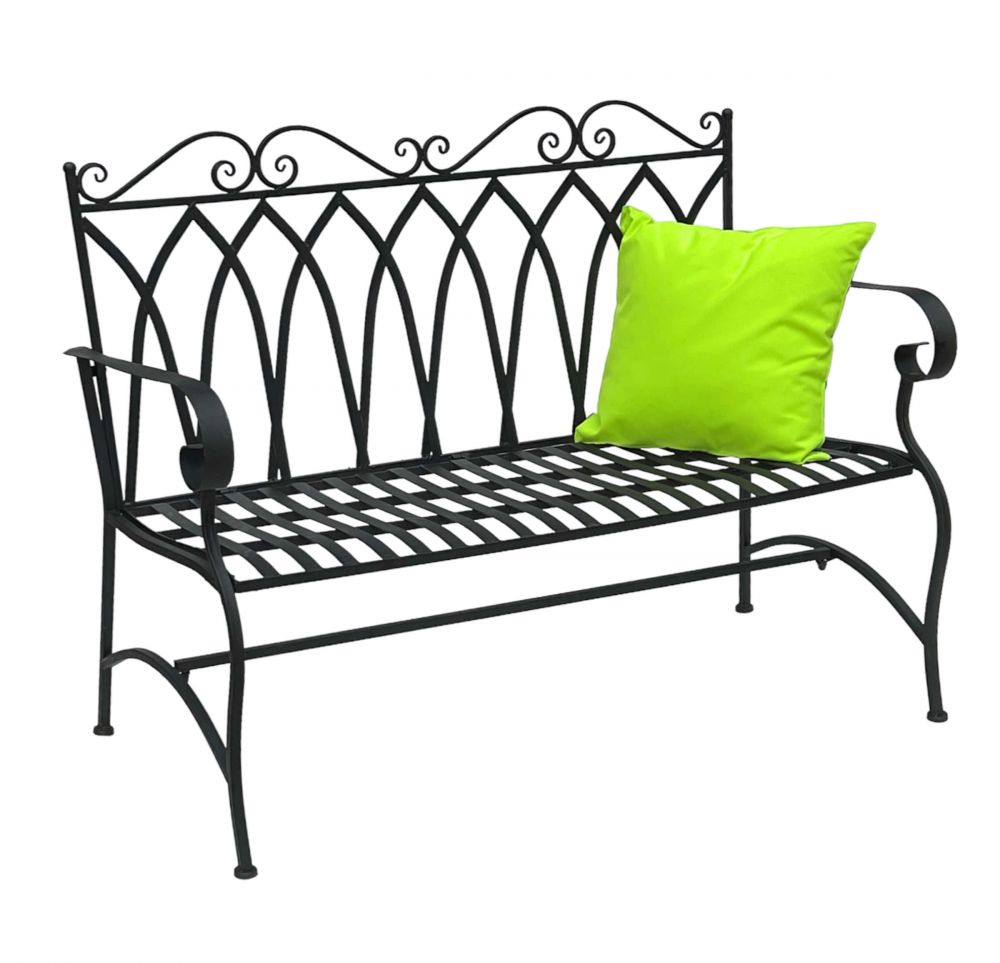 DanDiBo Gartenbank Metall 2 Sitzer Wetterfest Sitzbank Garten Bank Antik 18940 Dunkelbraun Metallbank 120 cm Eisenbank