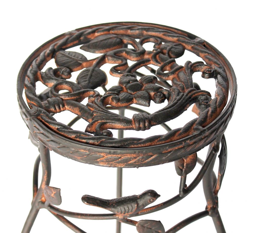Flower Stool Metal Black Round 52 cm Flower Stand 18215 Flower Column Antique Plant Stand Plant Stool Vintage
