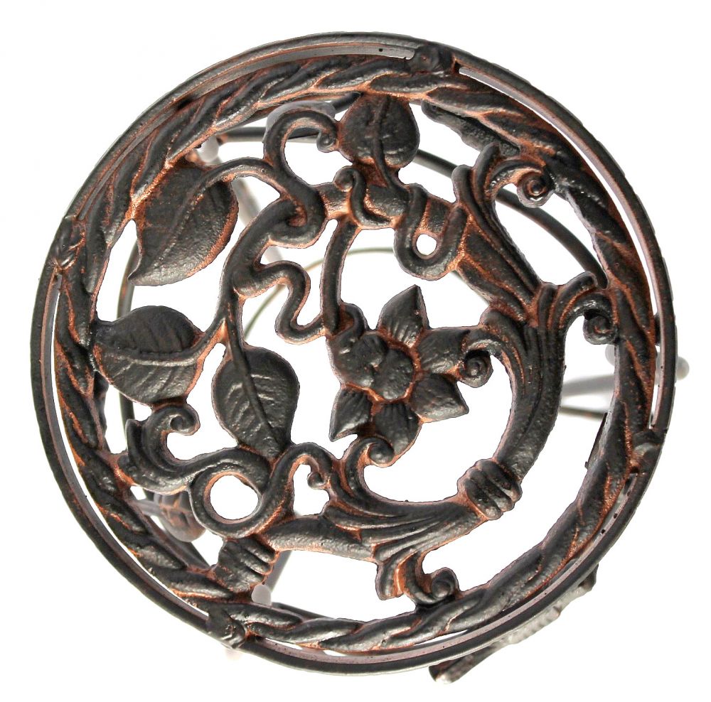 Flower Stool Metal Black Round 52 cm Flower Stand 18215 Flower Column Antique Plant Stand Plant Stool Vintage