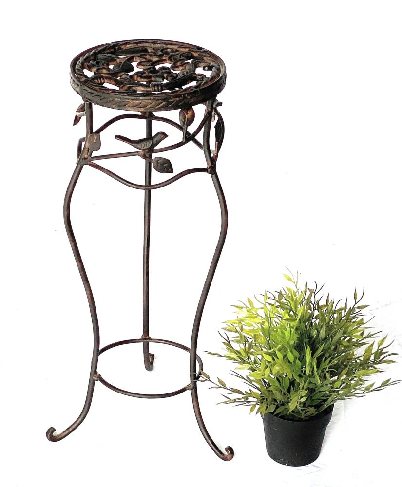 Flower Stool Metal Black Round 52 cm Flower Stand 18215 Flower Column Antique Plant Stand Plant Stool Vintage