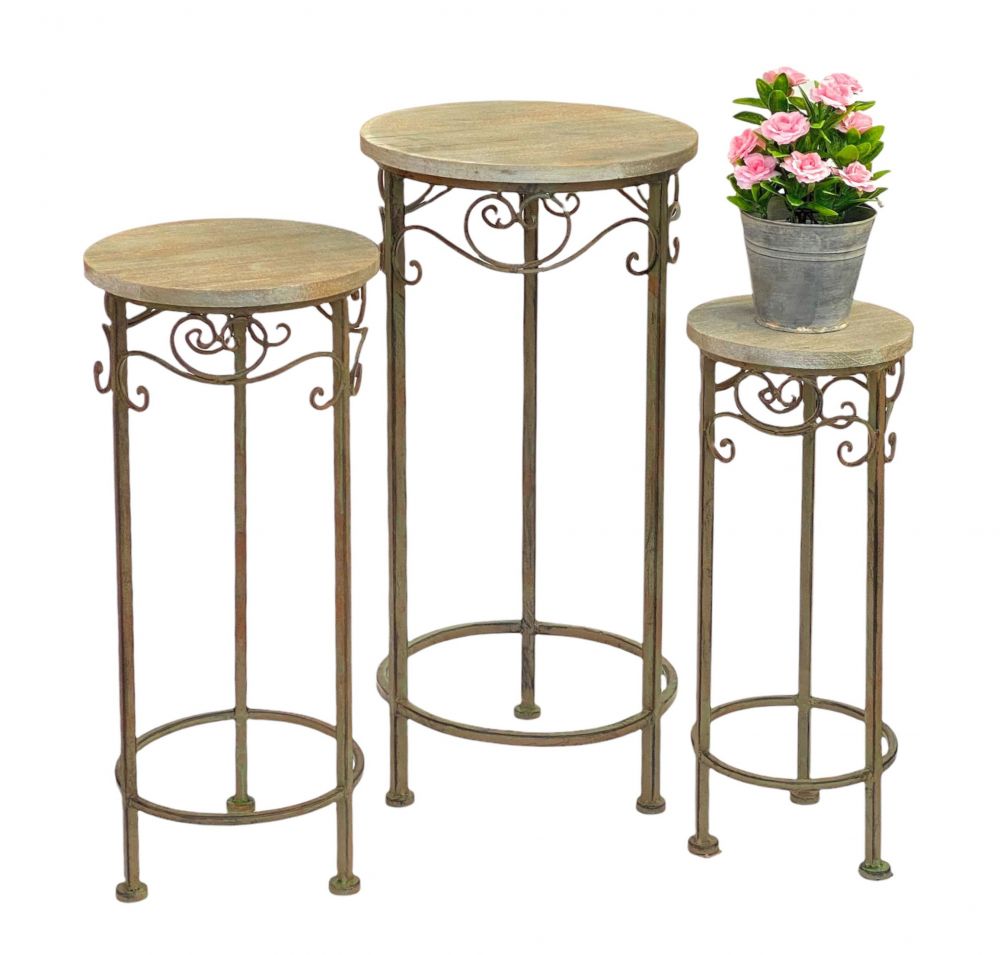 Blumenhocker Malega 3er Set 11135 Blumenständer 56, 64, 72cm Rund Blumensäule
