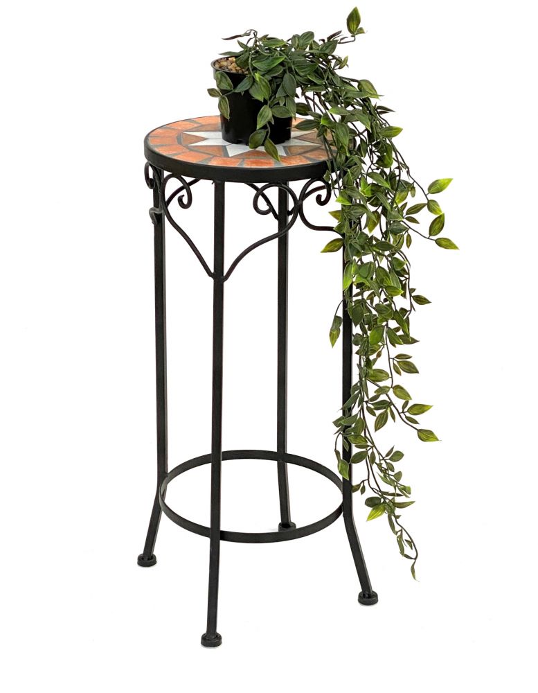 Blumenhocker Merano 54cm Mosaik 12011 Blumenständer Hocker Rund Beistelltisch
