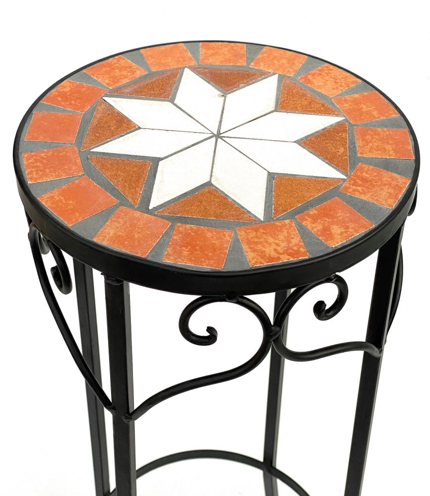 Hocker 54cm Beistelltisch Blumenhocker Rund Merano DanDiBo-Ambiente Mosaik 12011 Blumenständer -