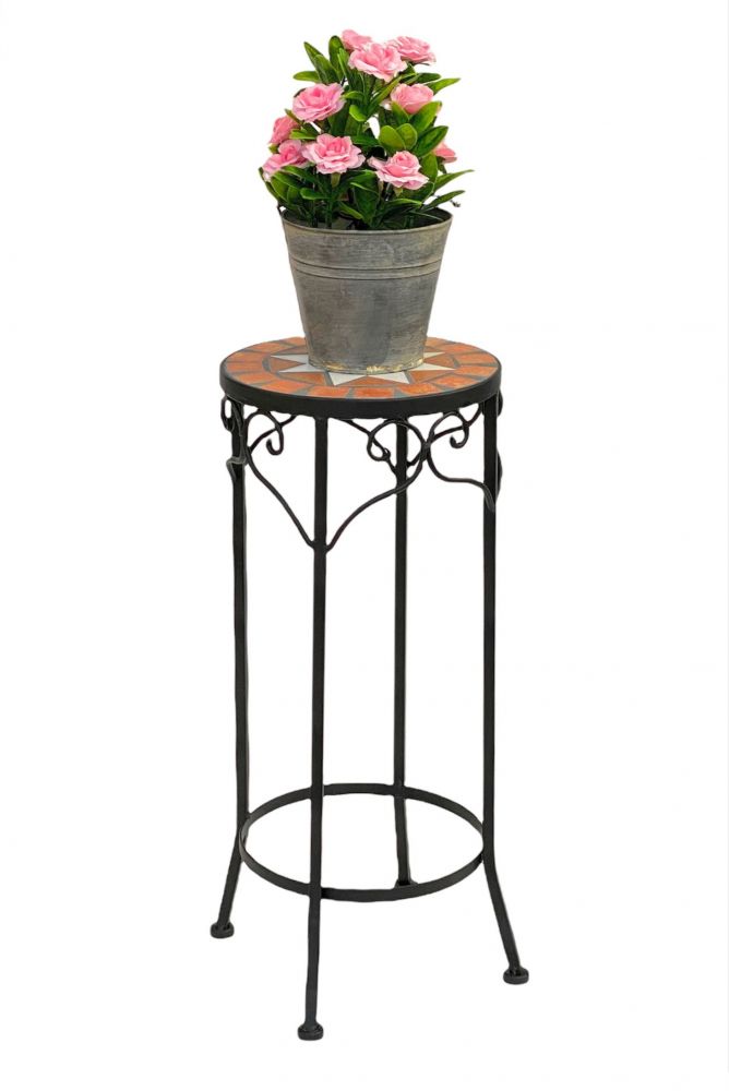 Blumenhocker Merano 54cm Mosaik 12011 Blumenständer Hocker Rund Beistelltisch