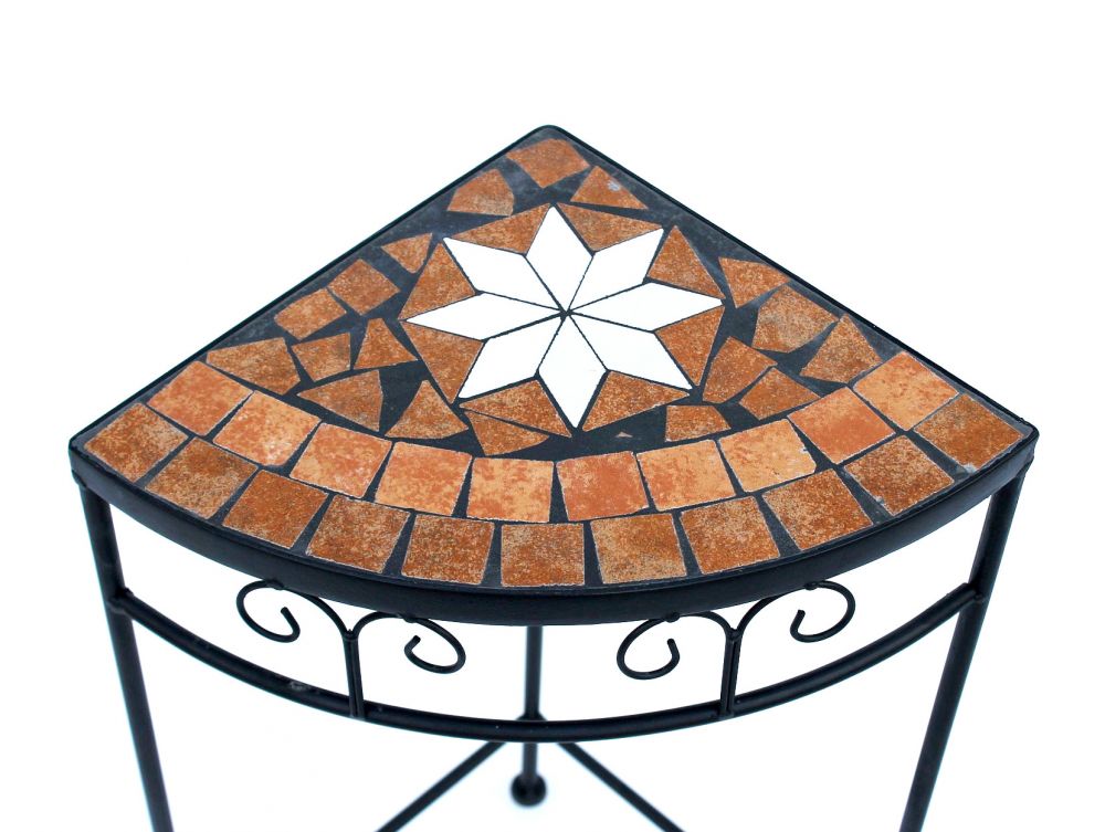 Blumenhocker Merano Mosaik 2er Set 12013 Blumenständer 42 und 52cm Eckregal Hocker