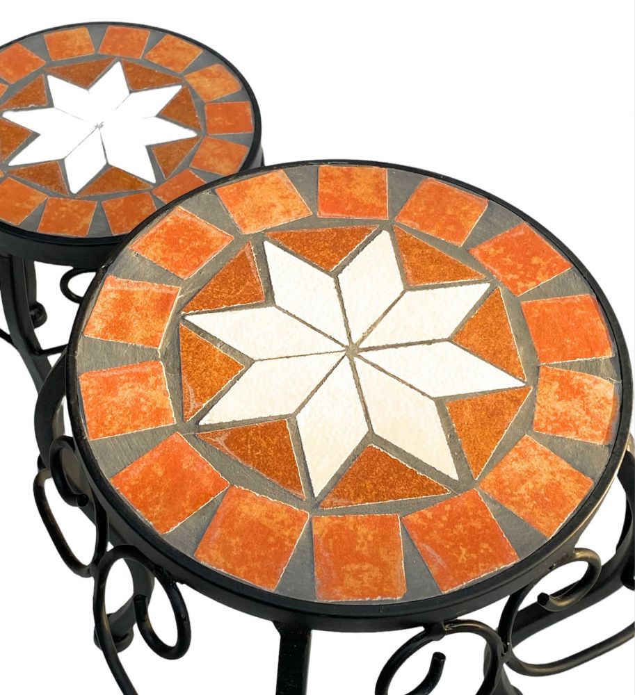 Blumenhocker Merano Mosaik 3er Set 12014 Blumenständer 20 ,27, 37cm Hocker Rund