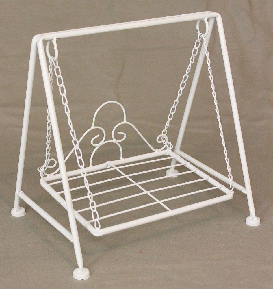 Flower Stool Swing "Romance" White 2073 Flower Stand 30 cm Doll Decoration