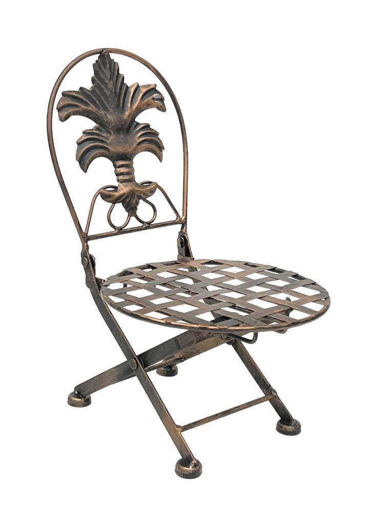 Flower stool chair foldable metal flower stand plant stand 32 cm doll's chair