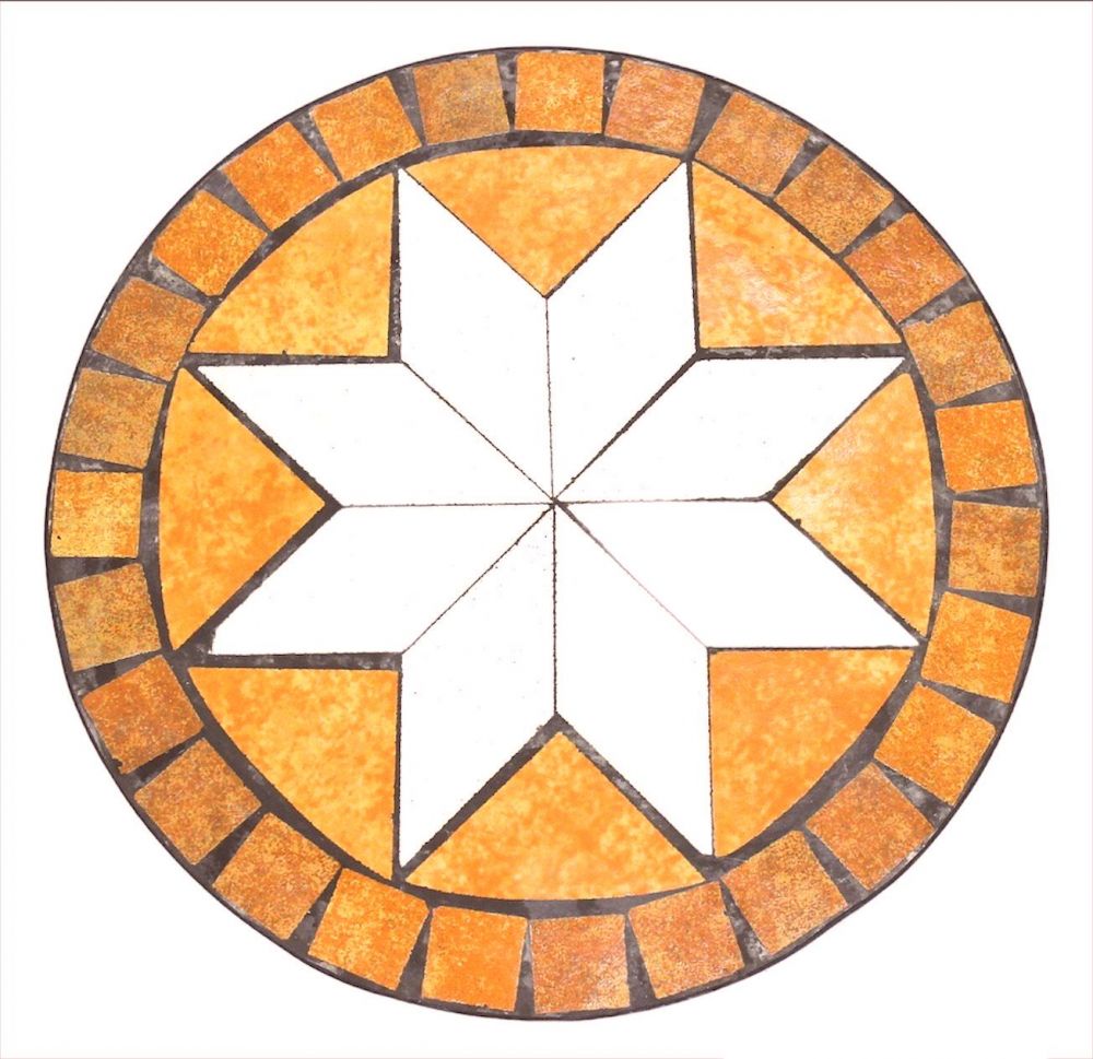 Blumenroller Merano Mosaik 32cm 12025 Blumenhocker Pflanzroller Blumenständer
