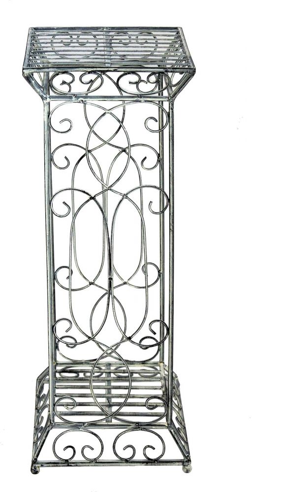 DanDiBo Blumenhocker Metall Weiß Eckig 63 cm Blumenständer 20304 Blumensäule