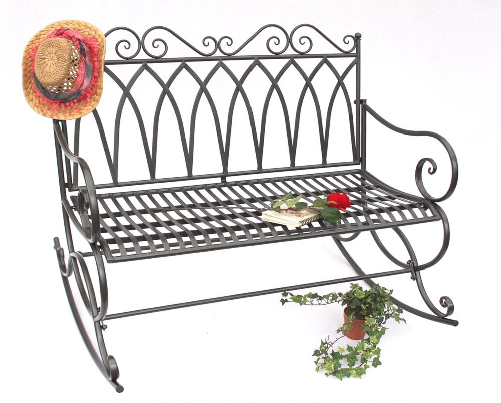 DanDiBo Schaukelbank Metall Wetterfest Dunkelgrau 112 cm Gartenbank 132730 Parkbank Sitzbank Garten Schaukel