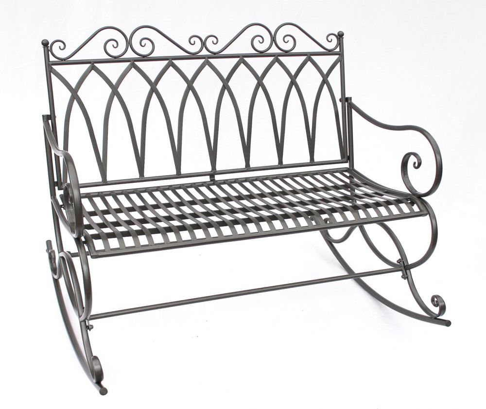 DanDiBo Schaukelbank Metall Wetterfest Dunkelgrau 112 cm Gartenbank 132730 Parkbank Sitzbank Garten Schaukel