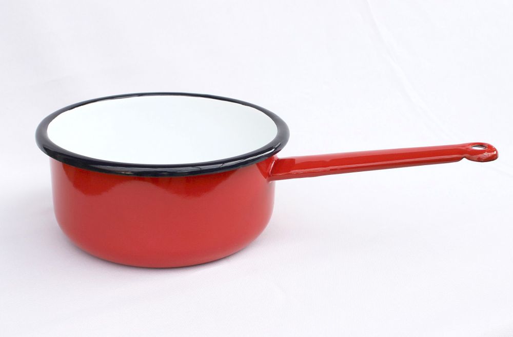 Kochtopf 2 L Topf mit Griff 515/18 Rot emailliert Emaille Kasserole Emailtopf Email