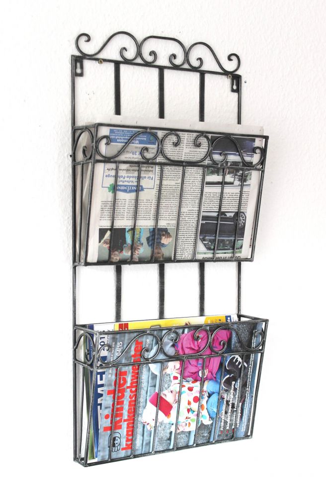 Wandregal Zeitungsständer 09912 Magazinhalter 70cm Küchenregal Zeitungshalter