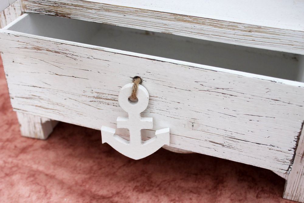 Boat Cupboard 1200012 XL Shelf 123cm Bath room Shelf Shabby Bath room Shelves white Bath room furniture