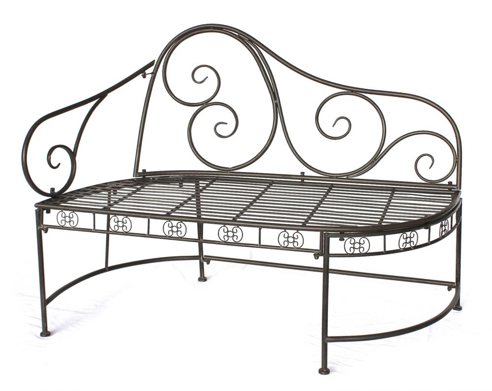 DanDiBo Bank DY140486 aus Metall Gartenbank Sitzbank 2-Sitzer 120 cm Rundbank Parkbank