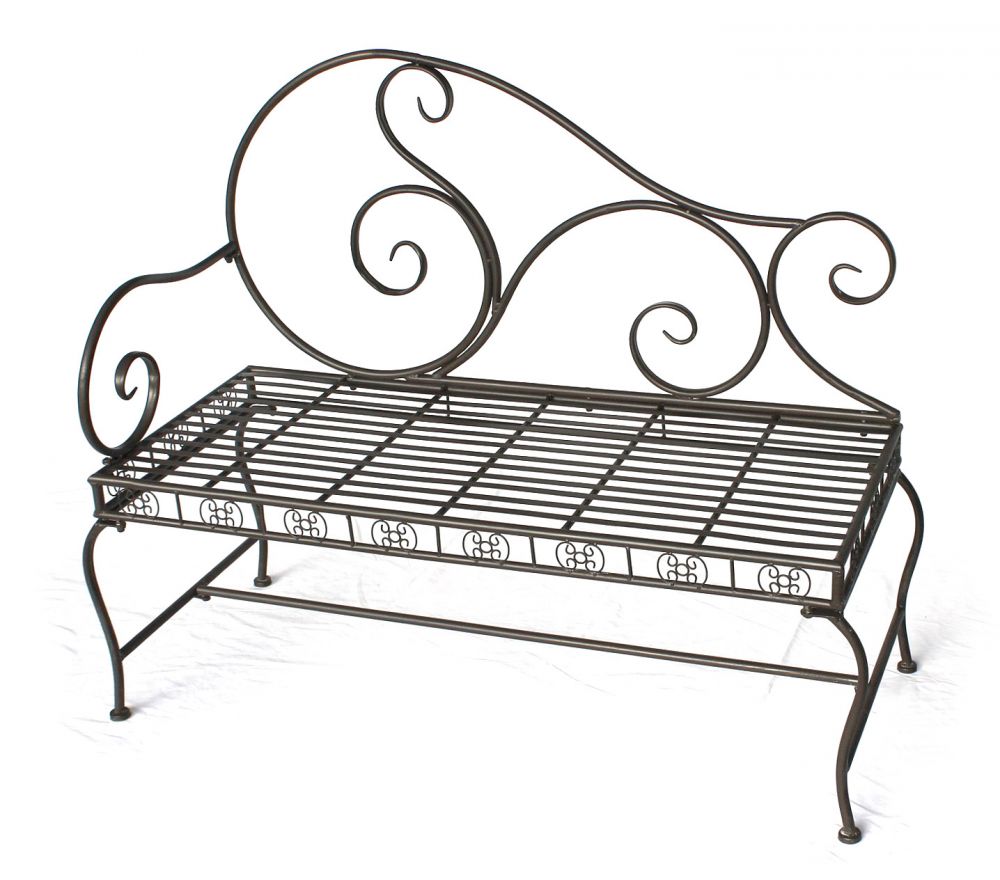 DanDiBo Garden Bench Metal Brown Weatherproof 123 cm Bench Seat 2-Seater DY140488 Metal Garden Bench with Backrest Park Bench Garden Antique