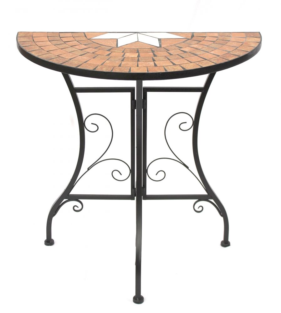 DanDiBo table semicircular console table wall table 120041 side table metal mosaic 70 cm