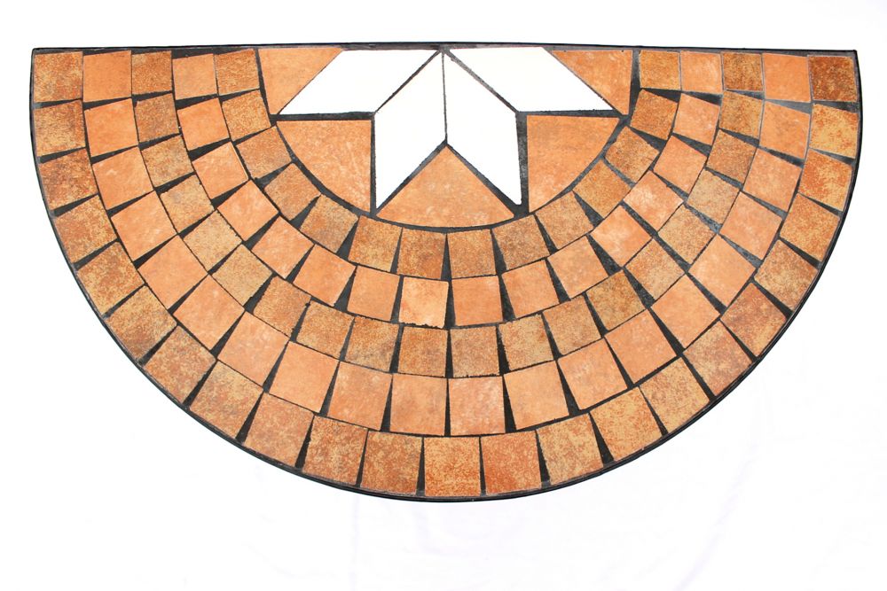 DanDiBo table semicircular console table wall table 120041 side table metal mosaic 70 cm