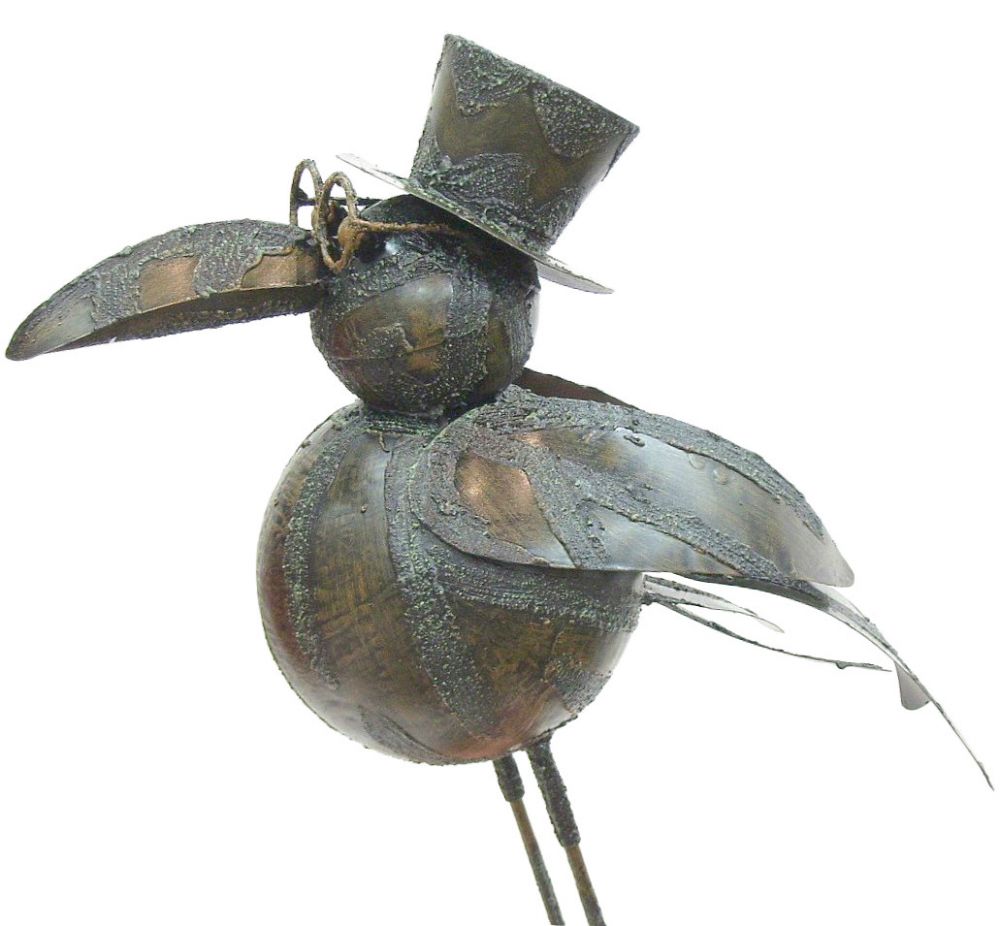 Metal Raven Roof Decoration for the Gutter 50 cm 8913 Bird Metal Figure Decoration