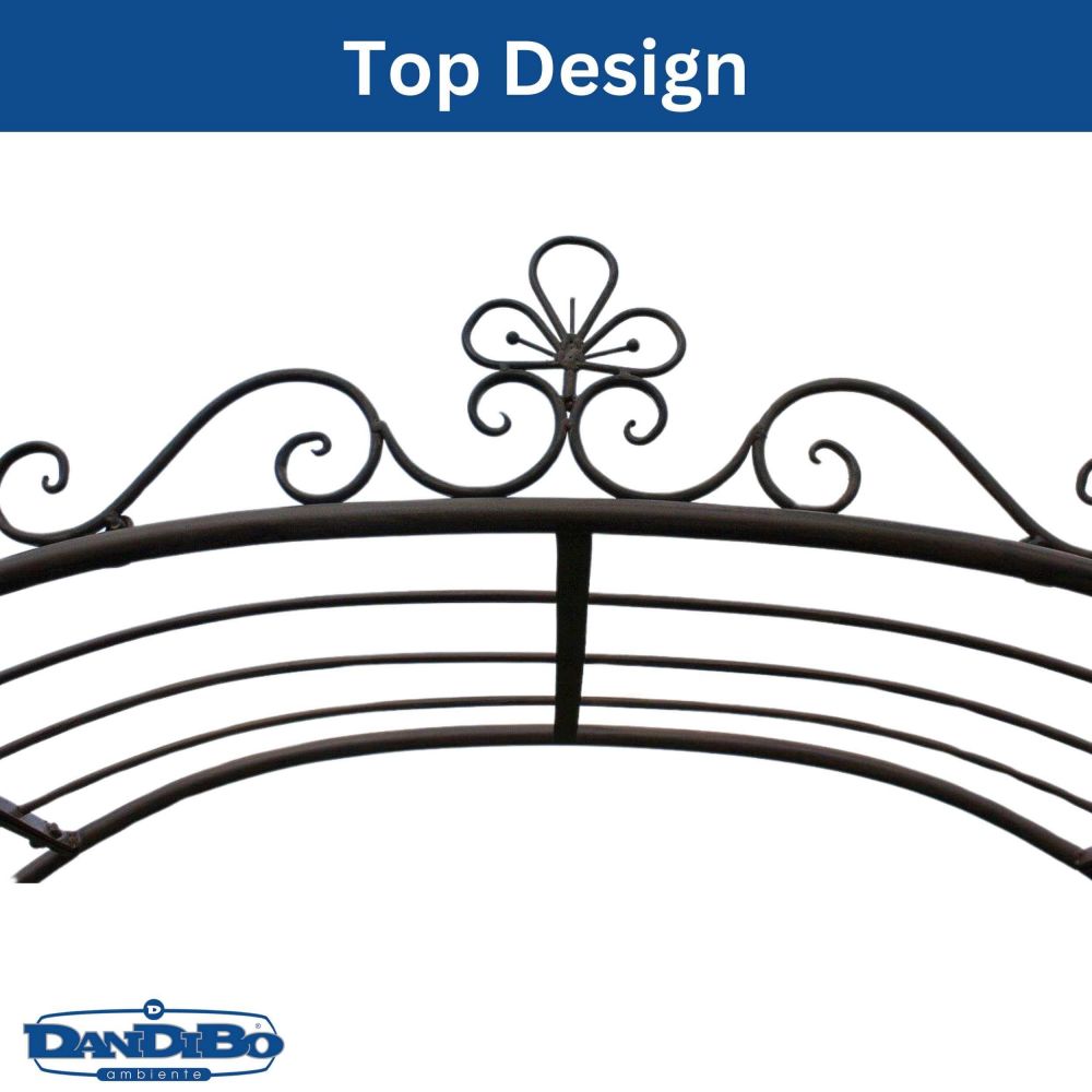DanDiBo Rosenbogen mit Sitzbank Metall Stabil 120 cm Breit 120852 Rankgitter Bank Spalier Pergola