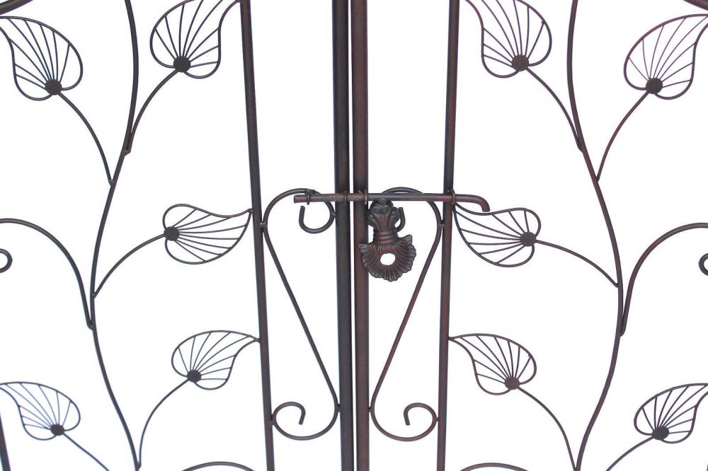 DanDiBo Rosenbogen mit Tor Tür aus Metall 101759 Gartentor 236x186 cm Schmiedeeisen Rankgerüst