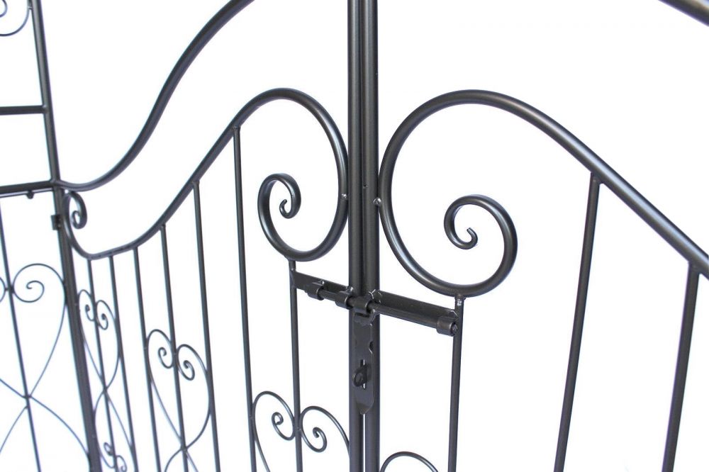 Rosenbogen mit Tor Pforte 131872 aus Metall Gartentor 282x160cm Rankgerüst