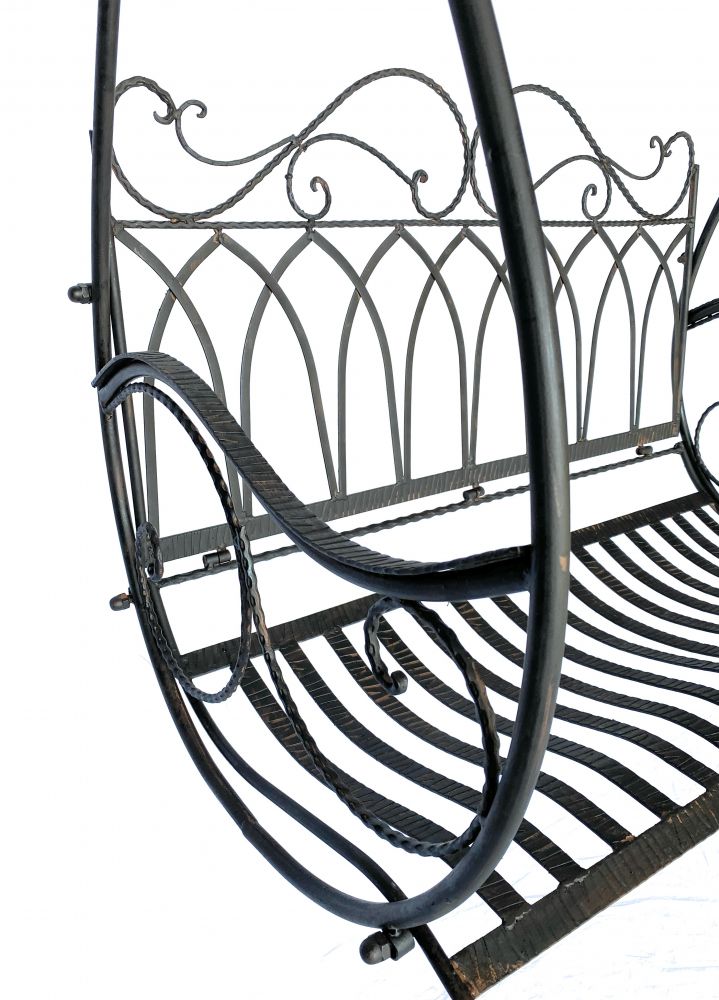 DanDiBo Hanging Bench Metal Brown Weatherproof Swing Gondola Hanging Chair 1868 2 Seater Garden Bench