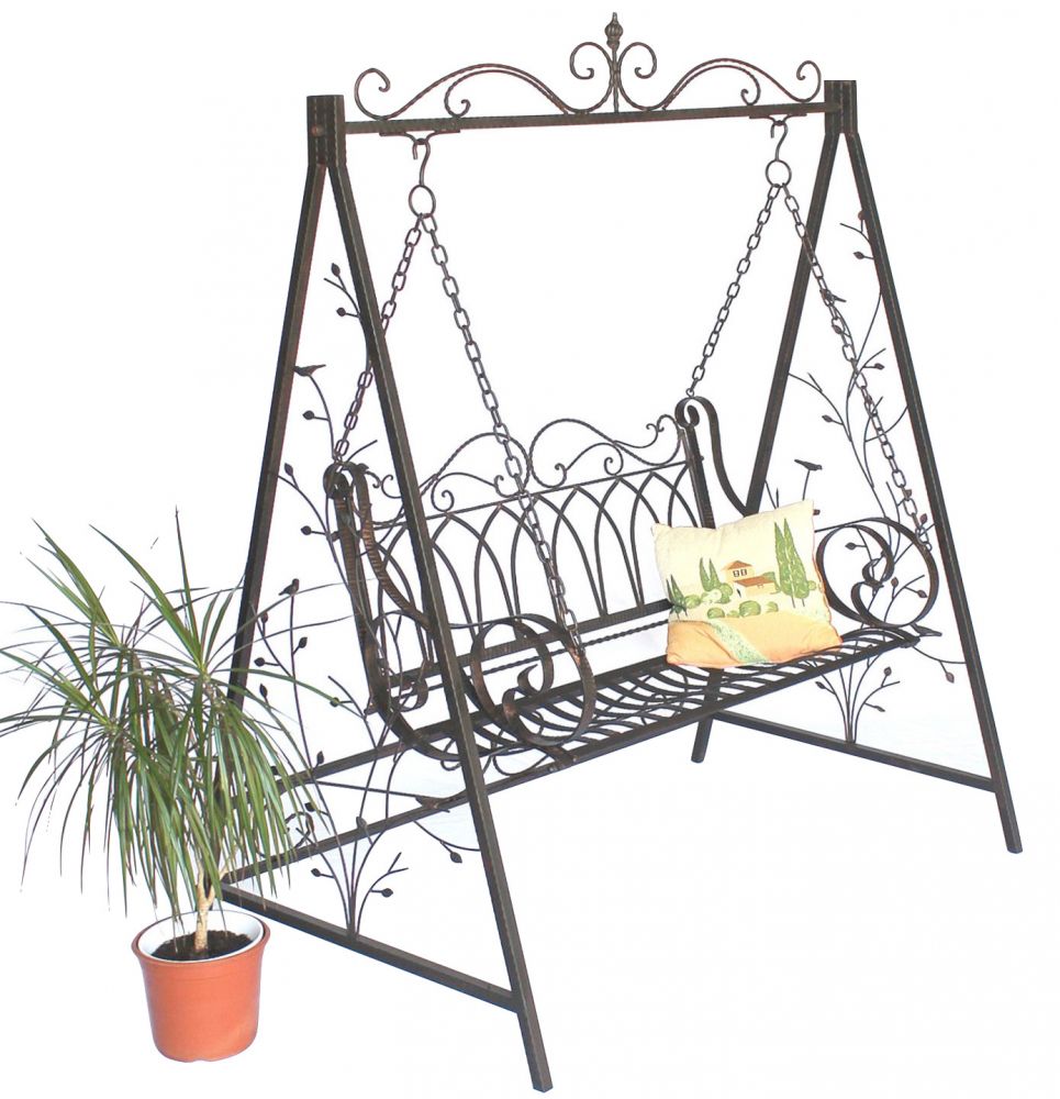 DanDiBo Hollywoodschaukel Metall 2 Sitzer Antik Vintage 18688 Schmiedeeisen Gartenschaukel Garten