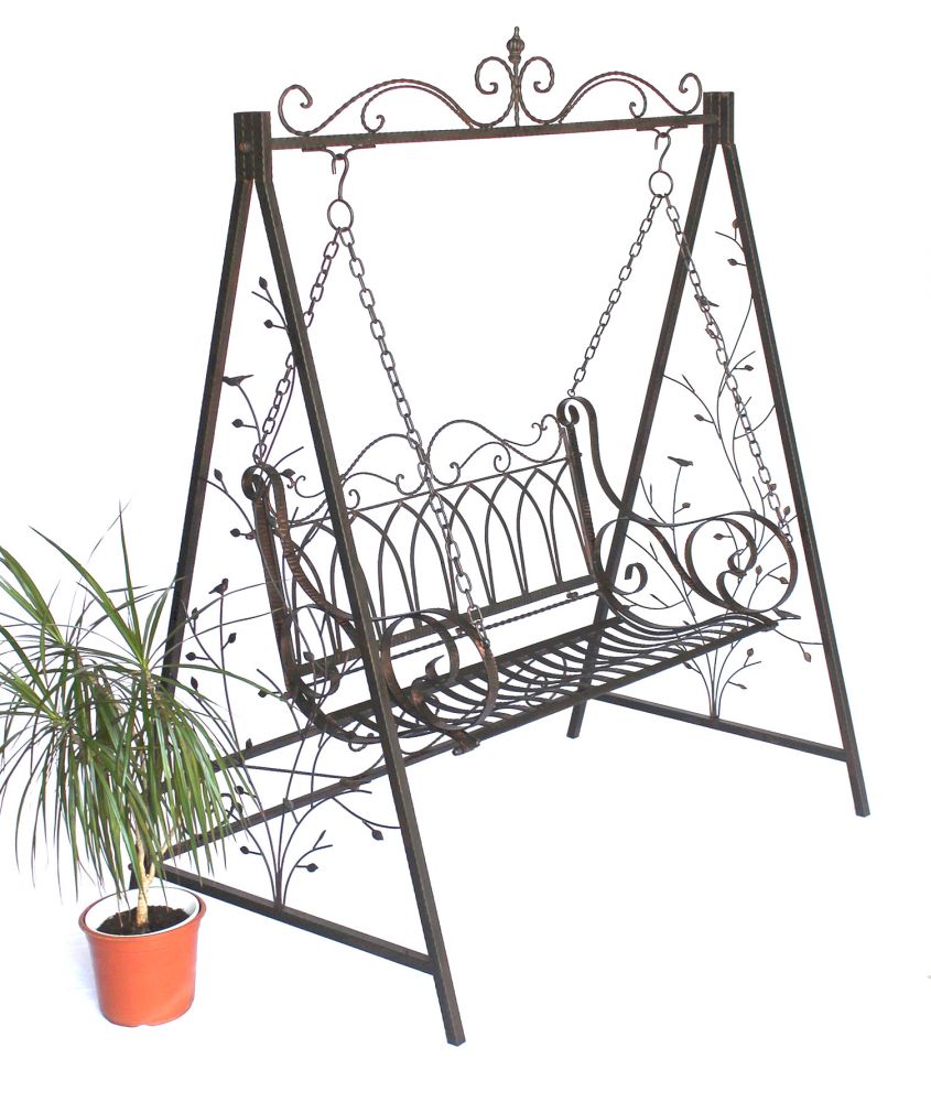 DanDiBo Hollywoodschaukel Metall 2 Sitzer Antik Vintage 18688 Schmiedeeisen Gartenschaukel Garten