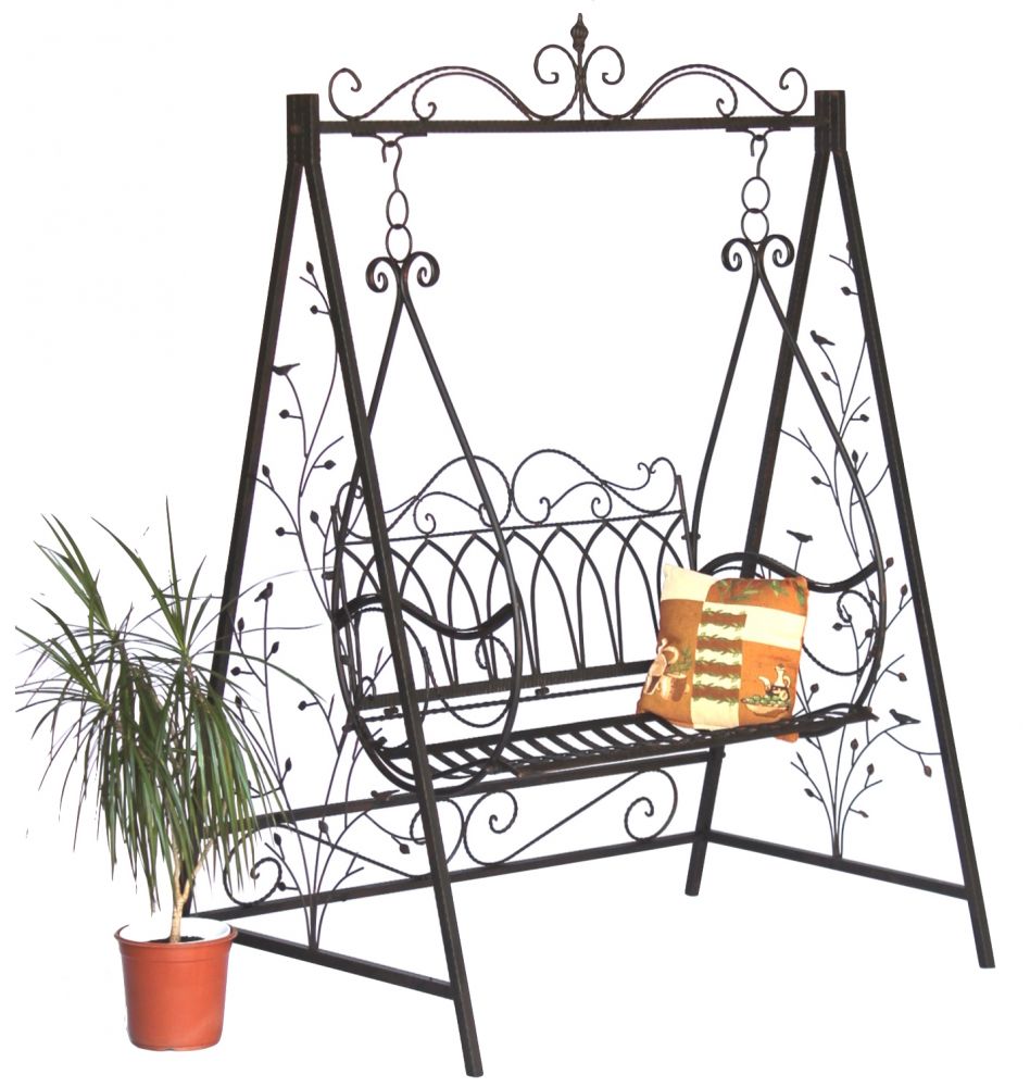 DanDiBo Hollywoodschaukel Metall 2 Sitzer Antik Vintage 1868 Schmiedeeisen Gartenschaukel Garten