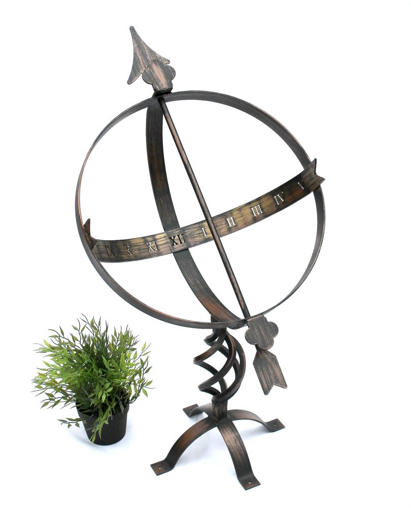 DanDiBo Sundial Garden Large Metal Patina Wrought Iron Deco Weatherproof 70 cm Garden Clock Clock