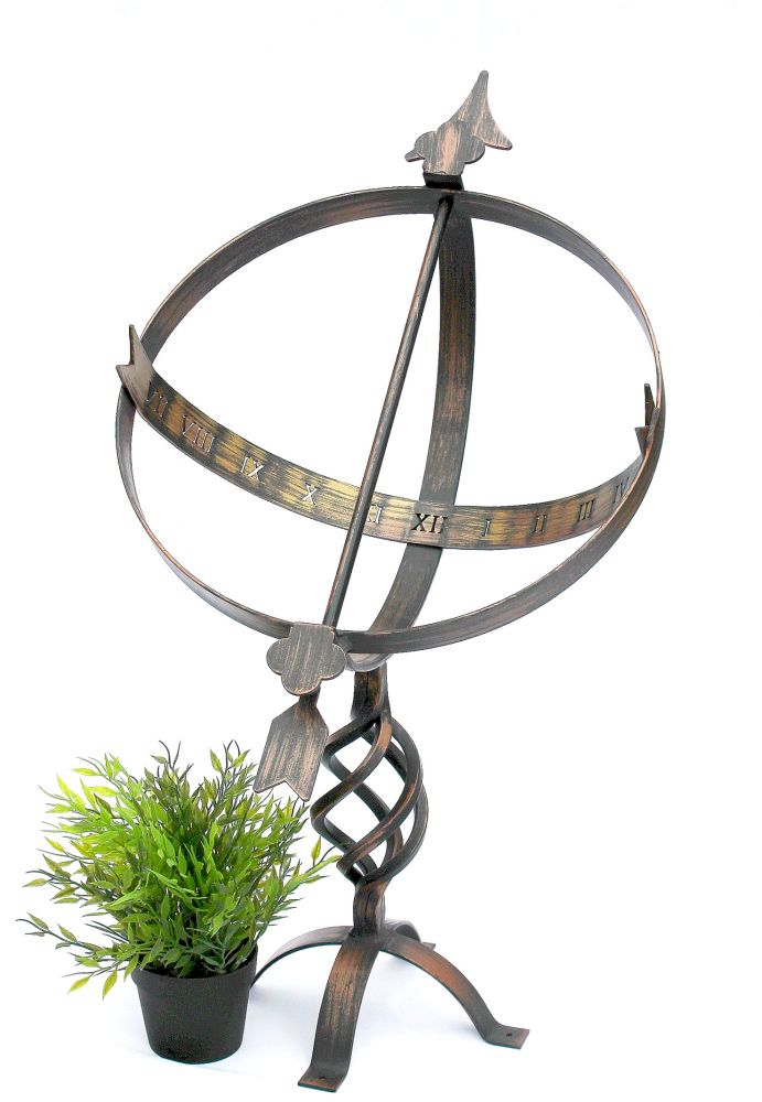 DanDiBo Sundial Garden Large Metal Patina Wrought Iron Deco Weatherproof 70 cm Garden Clock Clock