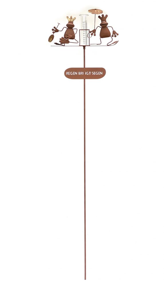 DanDiBo metal plug rain gauge weather frog 140 cm frog garden plug rain gauge