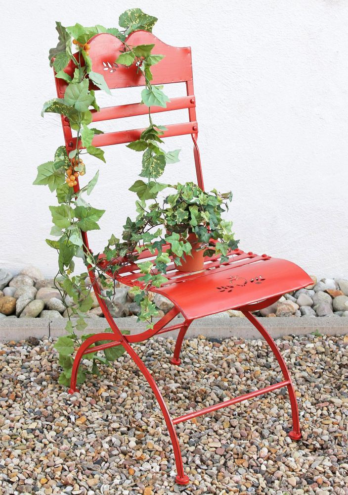 DanDiBo bistro chair metal red 18621 folding chair garden chair folding metal chair chair vintage
