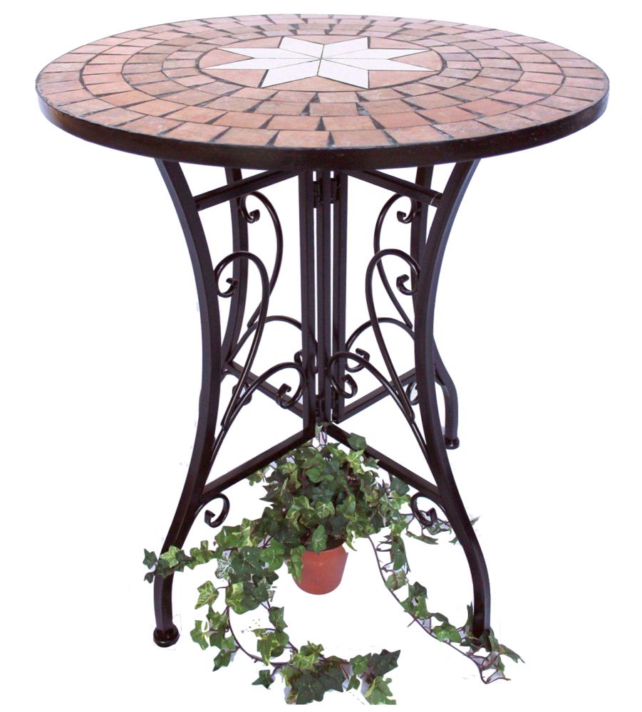 DanDiBo table mosaic metal mosaic table ? 60 cm 12001 garden table Mediterranean weatherproof bistro table side table garden with natural stone