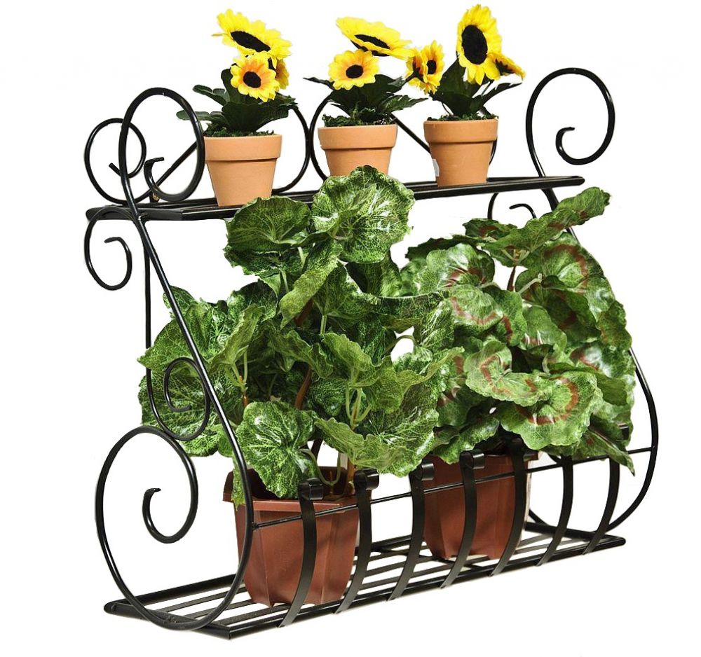 Wandblumenhalter Sebino Blumenständer aus Metall Wandregal Blumenregal Regal