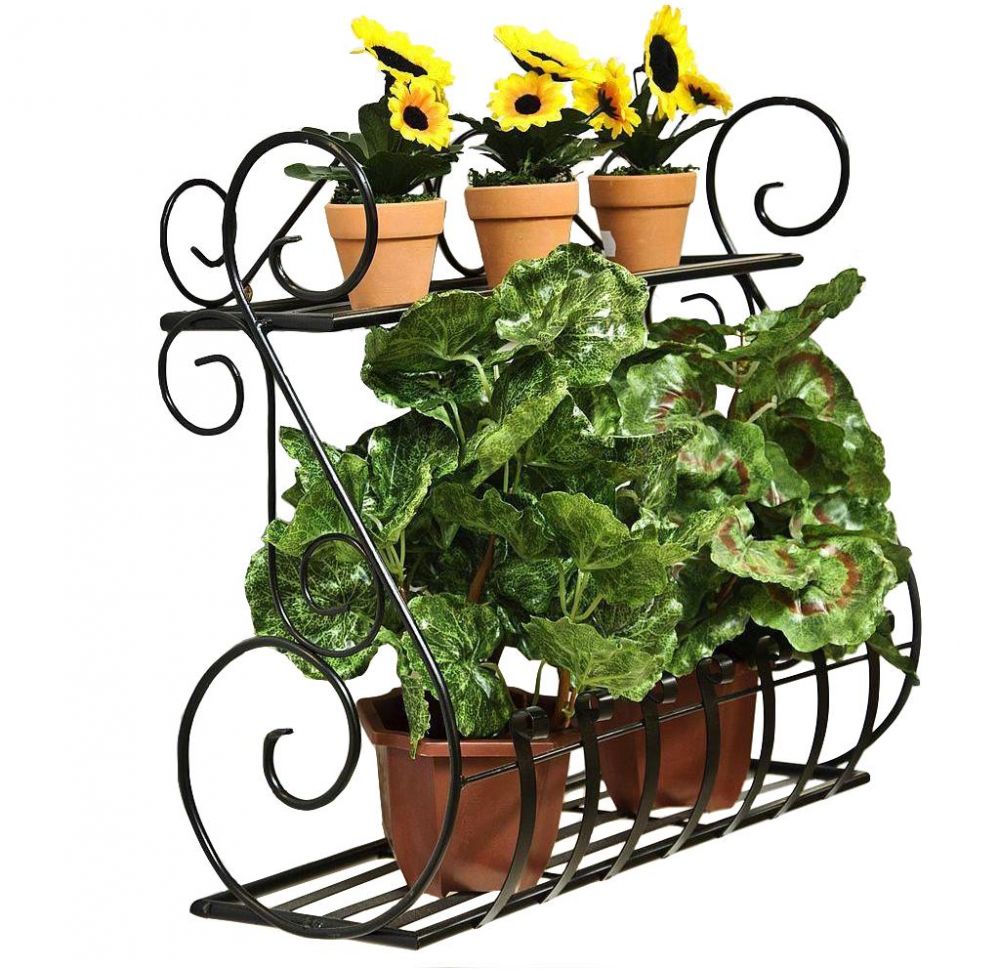 Wandblumenhalter Sebino Blumenständer aus Metall Wandregal Blumenregal Regal